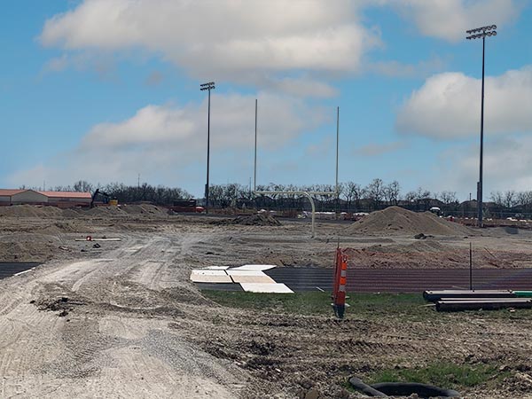New stadium at Blue Valley West. April 2021.
