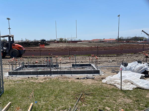 New stadium at Blue Valley West. Late April 2021.