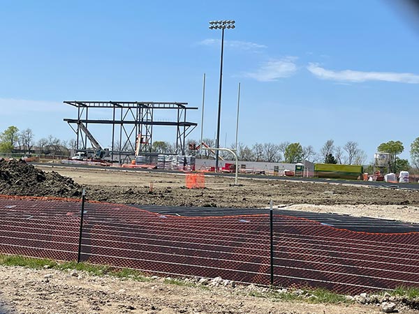 New stadium at Blue Valley West. Late April 2021.